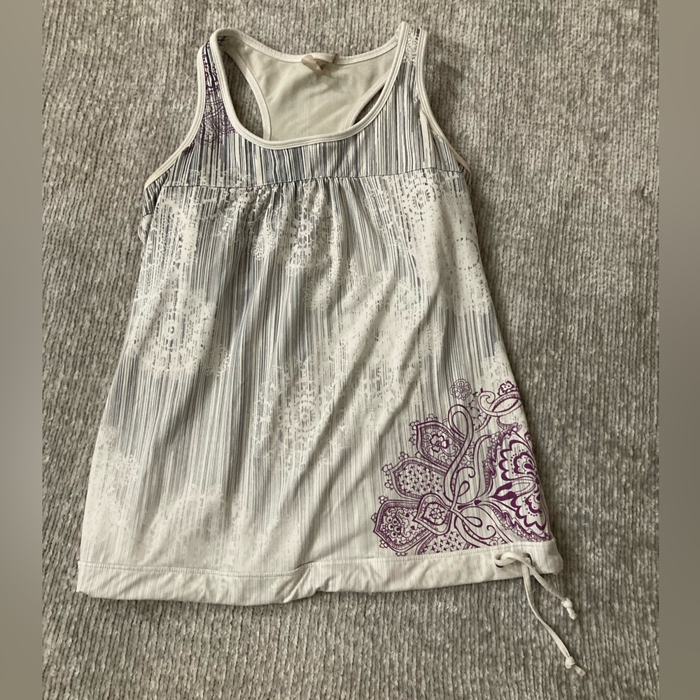 Athleta Purple Medallion Racerback‎ Tank Top Size Large Boho Athletic